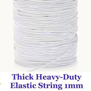 1mm Thick Heavy-Duty Elastic String for Jewelry Making - 1968.5"=164'